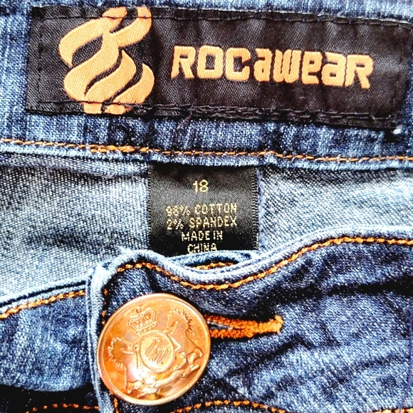 RocaWear Jeans Mens Size 18 Blue Dark Wash Denim Pants Vintage Y2K Hip Hop - Picture 4 of 10